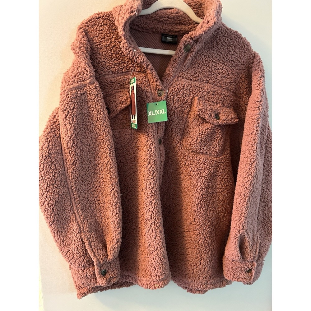 32 Degrees Heat Cozy Fleece Jacket Women's XL/XXL PINK Soft Oversized NWT CL91